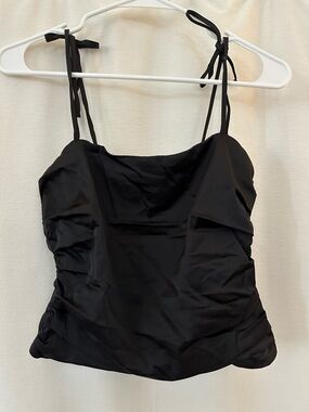Hollister Black Top with tie straps and elastic back